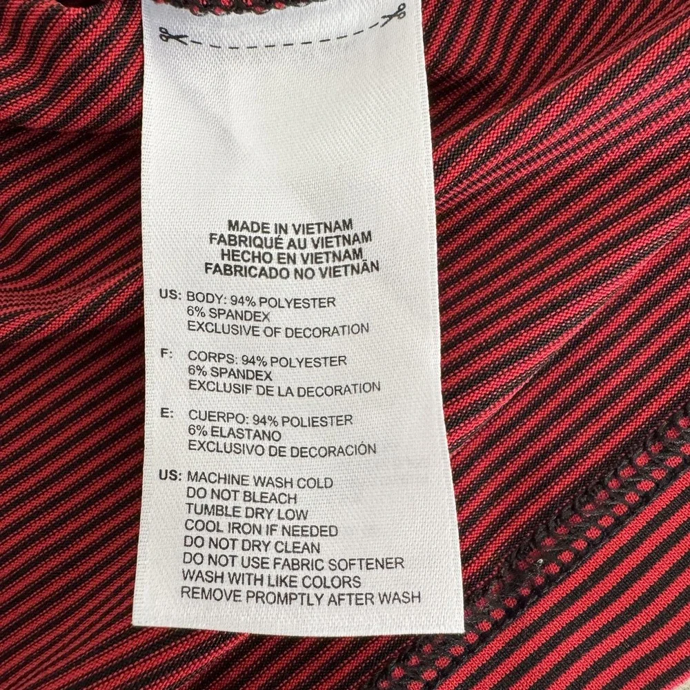 Adidas Climalite Polo Shirt Mens Large Red‎ Striped Golf Performance Stretch